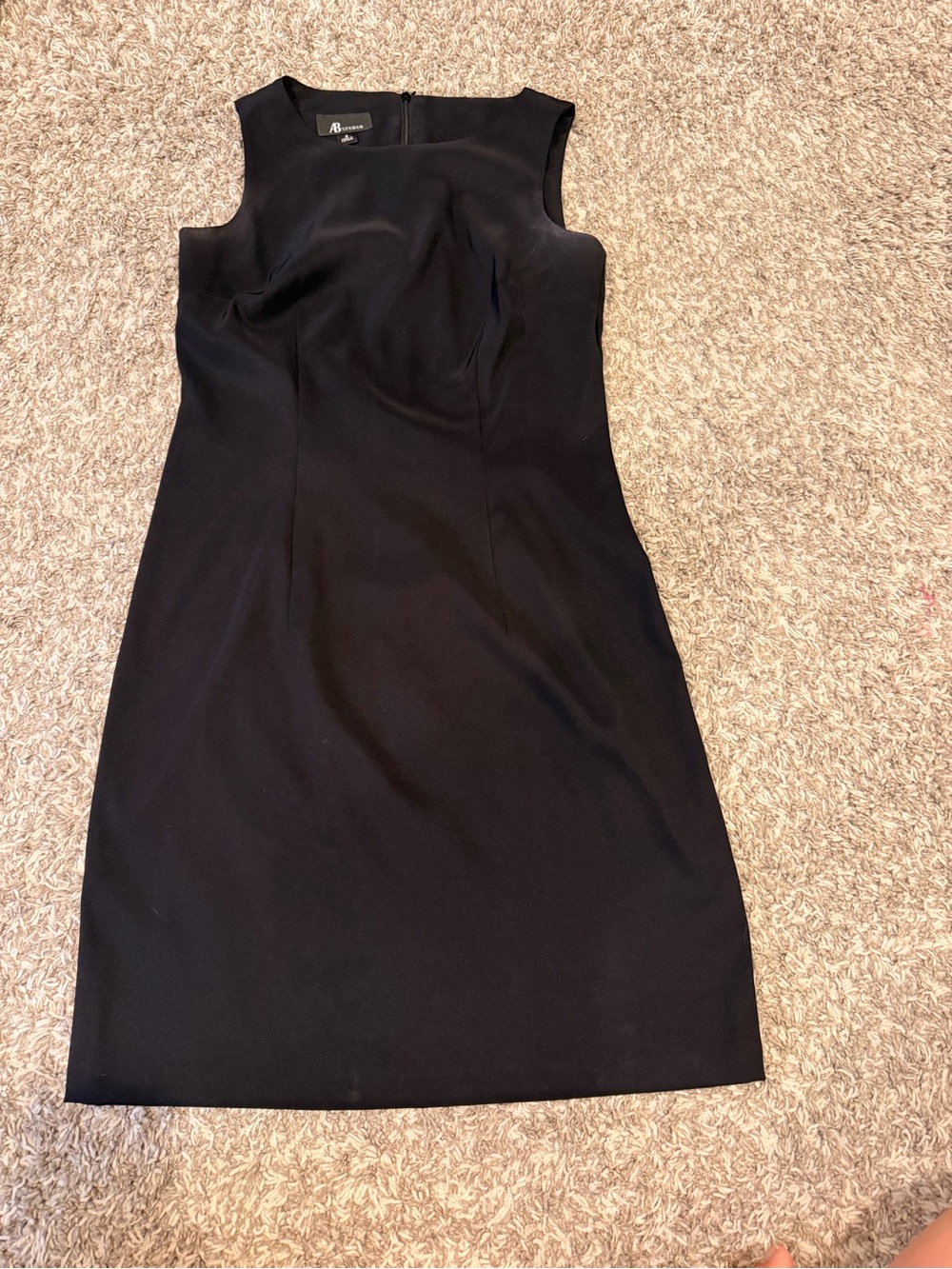AB Studio Black Sleeveless Midi Sheath Dress